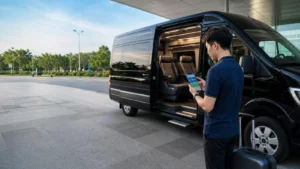 Hành khách đặt vé xe Hà Nội Hạ Long trên điện thoại